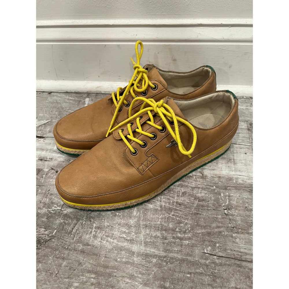 Creative Recreation Mens Leather Sneakers Tan Yellow Cortina Low Top Shoes 10